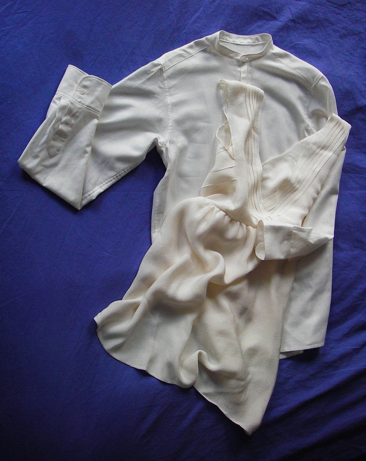 La valse des maries - Robe en crepe de soie ecru - Details de plis - Dos nu et plisse - Alice C